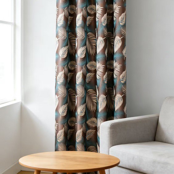 Metallic Gold Fern Cationic Jacquard Curtains suppliers